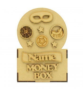 Laser Cut Superhero Themed Money Box - 3d Design
